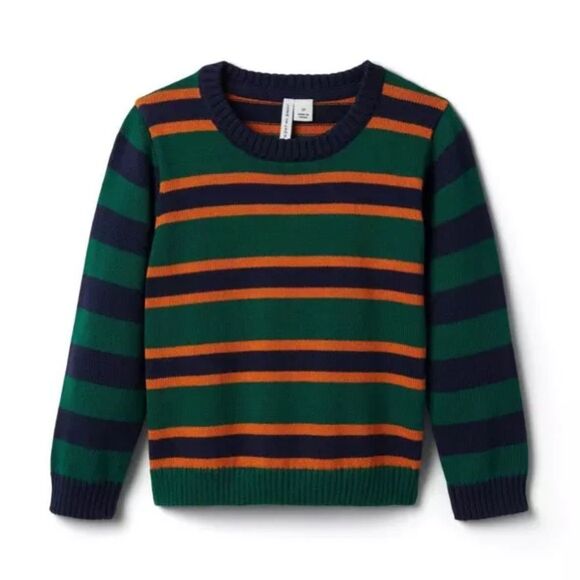 Janie and Jack | Striped Green and Orange Sweater - Picture 1 of 7